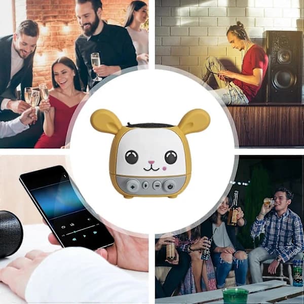 {PL}Small Speaker, Wireless Cute Speaker, C-shaped Speaker, Rechargeable with Clear Sound