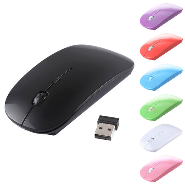 Wireless Ultra-thin Computer Mouse - Multiple Colors White