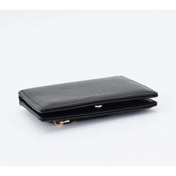 [PL】 Damplånböcker Liten Bifold Läderficka Plånbok Dam Mini Kort Plånbok (Svart)