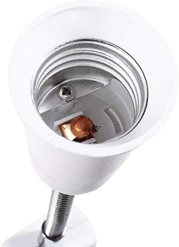 E27 Socket with Wireless Switch, White Base for E27 Bulb, Flexible with Arm, Quick Socket for Reading Lamp - Without Bulb