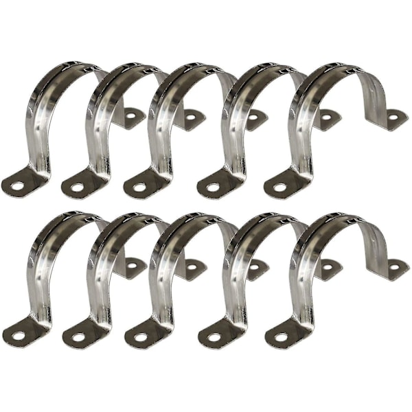 50 stk. U-rørklemme, 304 rustfrit stål slangeklemme kort ridekort sadelkort slangefastgørelse (18 mm)