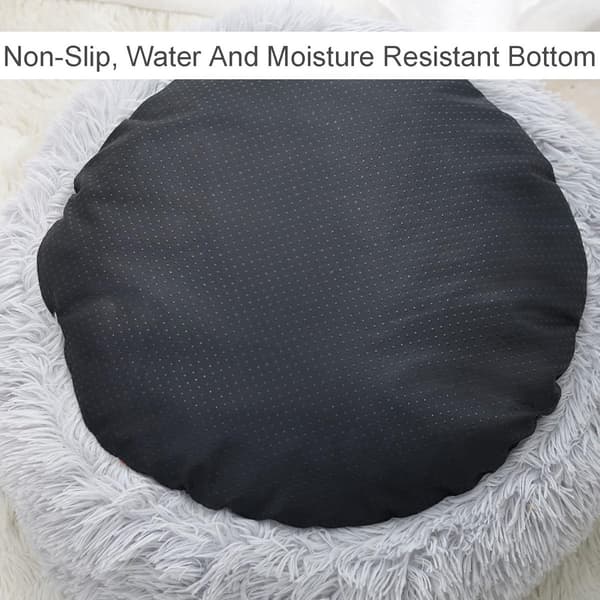Hule katteseng 50cm - beroligende og angstdæmpende - til små hunde/katte - donut - grå
