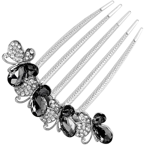 Hårkam med strass, sommerfugldesign, brudehårtilbehør, sidekam for kvinner, 1 stk. Skil deg ut med dette elegante hårtilbehøret for kvinner