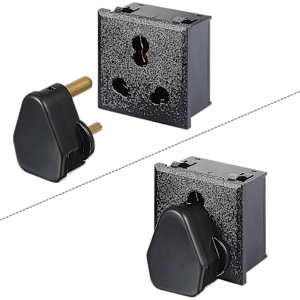 5 Amp Rund Stikben Stik Netstik 3 Ben Lysstik Til Scenebelysning Lampe (sort 5 stk.) Bd