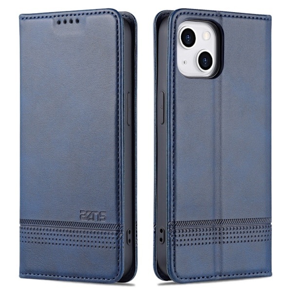 AZNS iPhone 14 Flip Læder Etui Blå