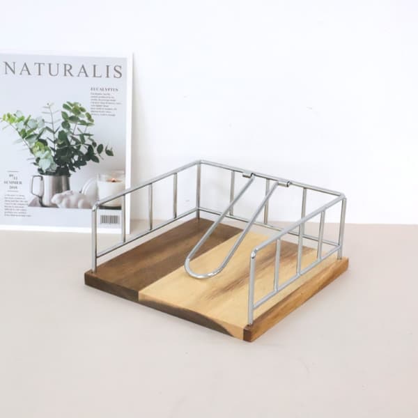 Serviettholder Smidd Jern Tre Tissue Box SØLV STIL 1 STK sølv