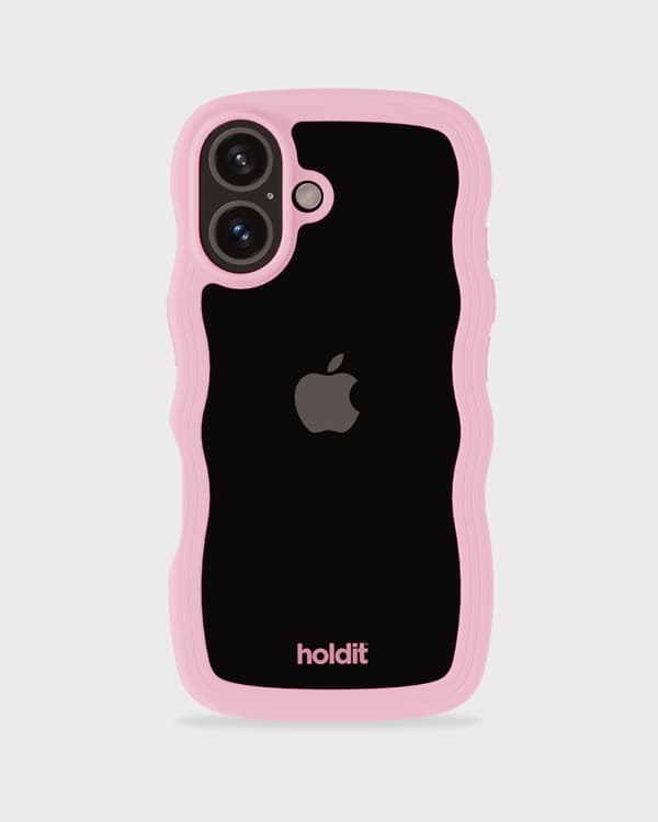 holdit iPhone 16 Cover Wavy Pink/Transparent