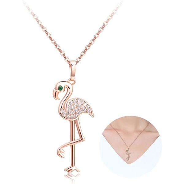 Söt Flamingo Bird Pendant halsband för kvinnor julhalsband