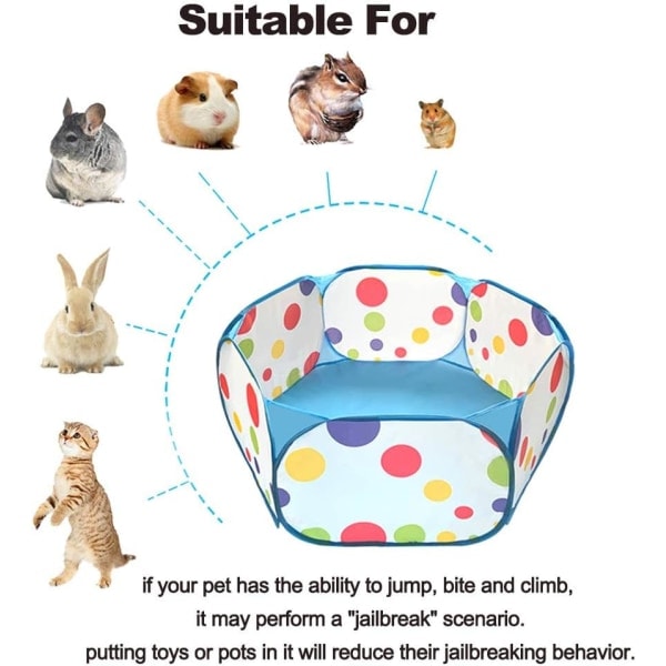Portabel lekhage för smådjur, pop-up övningshage för husdjur utomhus/inomhus, tält för kaniner, hamster