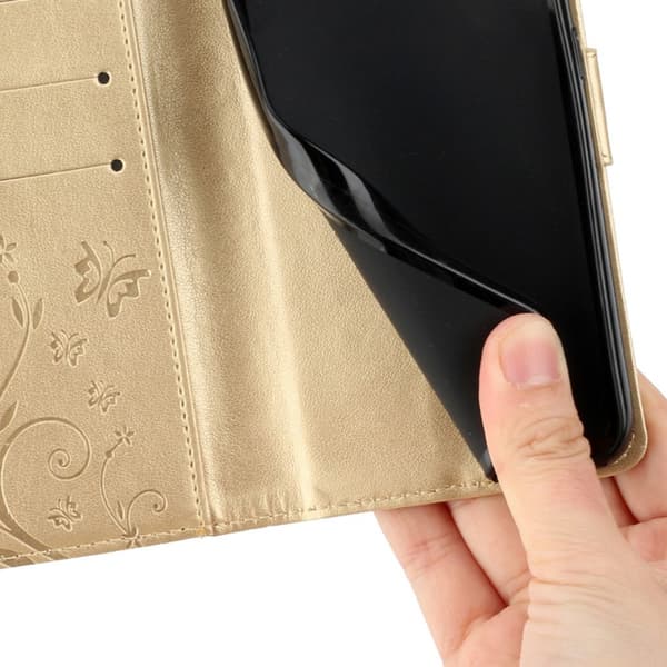 iPhone 16 Plus Cover med blomsterprint Guld