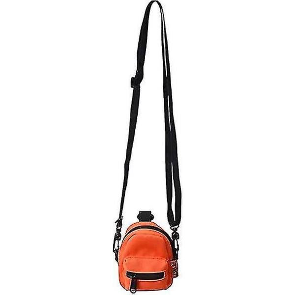 Trendig hängande miniväska, Crossbody-väska i oxfordtyg, minimyntväska för kvinnor med justerbara avtagbara remmar för pojkar Flicka Orange