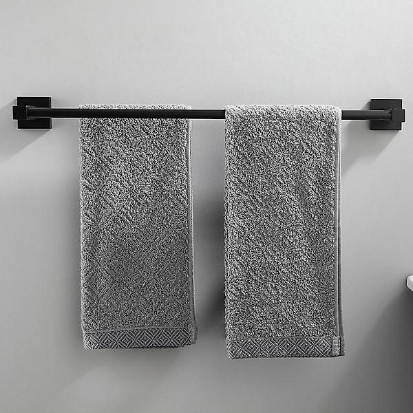 Badeværelseshåndklædeholder, vægmonterede håndklædestænger (sort, 50 cm)