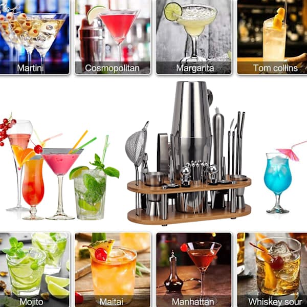 Bartender Sæt - Det perfekte hjemmebartender-sæt og martinishaker kompatibelt med den perfekte bartenderoplevelse - Sjov gave【pl】