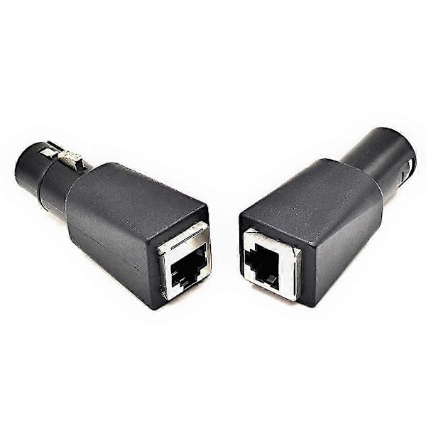 1 par DMX til RJ45-stik RJ45 Ethernet til 5-benet XLR Hun & Han Adapter kompatibel med Audio Video