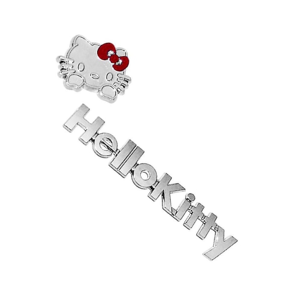 2 st/ set Söt tecknad Hello Kitty metall bil Trunk Body Sticker Emblem Dekor Mengxi