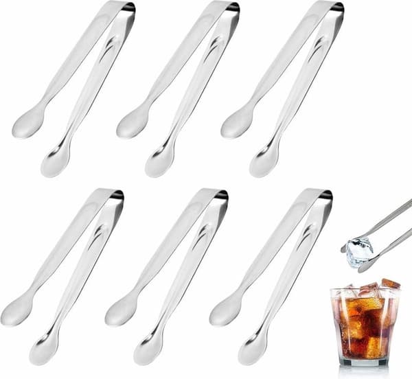 Isbitklype i rustfritt stål, 6 stk, 11 cm, for buffet, grill, bartenderverktøy
