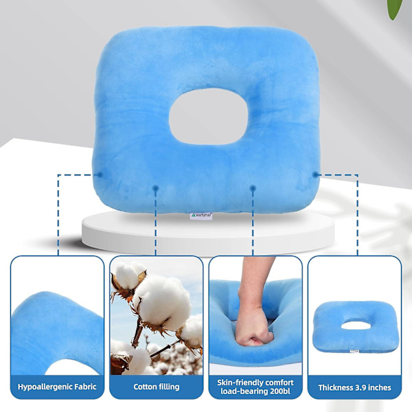 Donut Kudde för Svanskotan Smärtlindring, Sår, Anti-Decubitus Pad - Andningsbar, 35*35cm