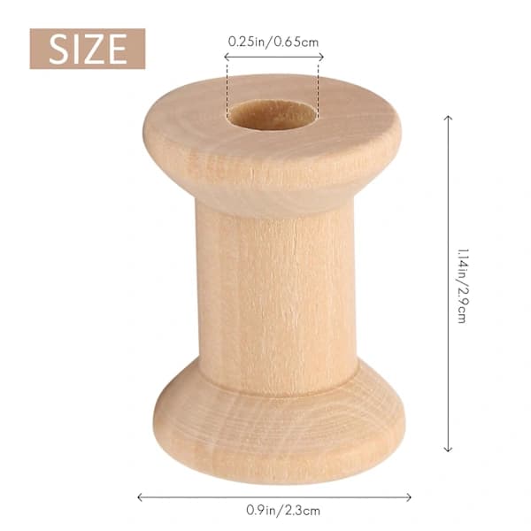{PL}10 kpl Puu Tyhjät Lankapoolit Luonnonväri 29mm x 23mm