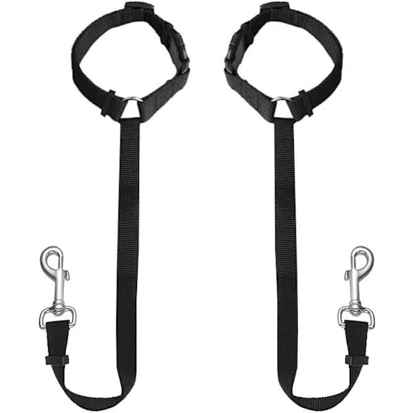 Justerbart Hundsäkerhetsbälte för Resor Dagligt Bruk Svart 2-pack【PL】