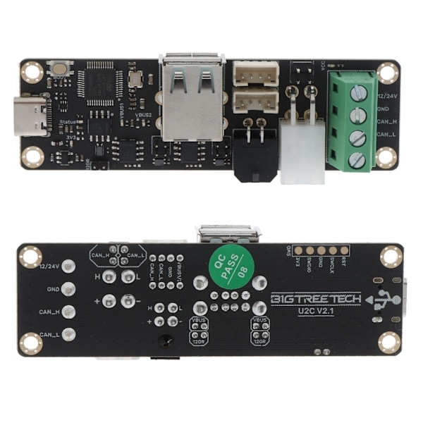 BIGTREETECH U2C-modul har CAN-interface, der kan tilsluttes Raspberry Pi-printerdele til EBB36 EBB42 3D-udskrivning 0.06 U2C 2.1