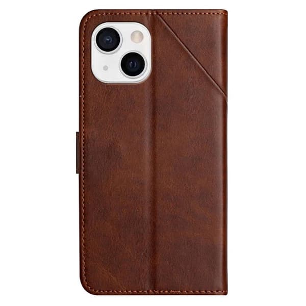 iPhone 15 Embossed Wallet Case in PU Leather - Brown