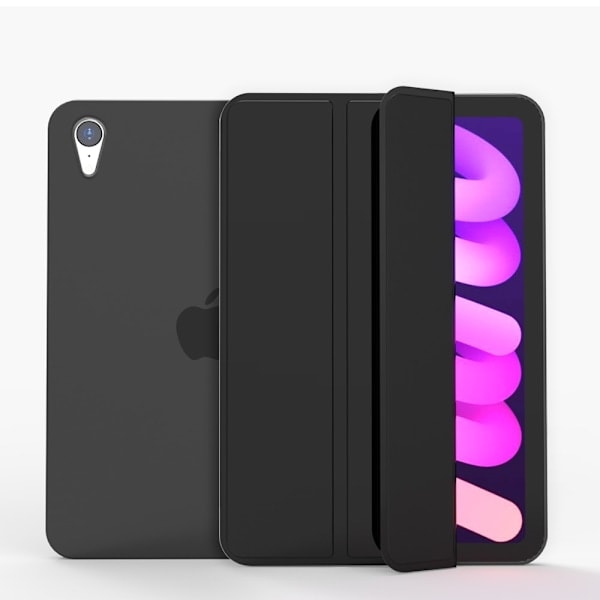 iPad Mini 2024/2021 Kotelo Ohut Kolmiosainen Taitettava Musta