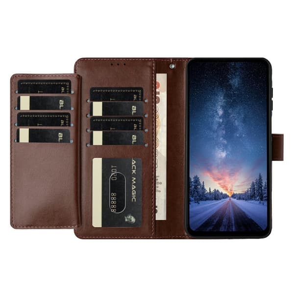 Samsung Galaxy S25 FE Etui Multifunktionelt Læder Brun
