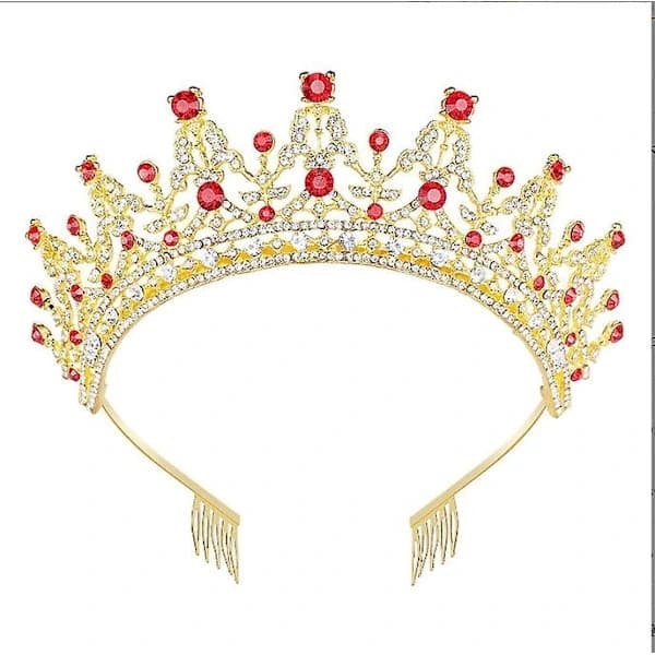 {PL}Barokk Brudekrone, Halloween Hodeplagg Krone Prinsessekrone Bryllupstiara Rhinestonekrone