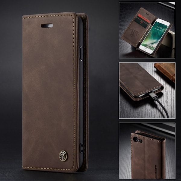 iPhone 7/8/SE (2020/2022) - CASEME Retro Kotelo - Ruskea