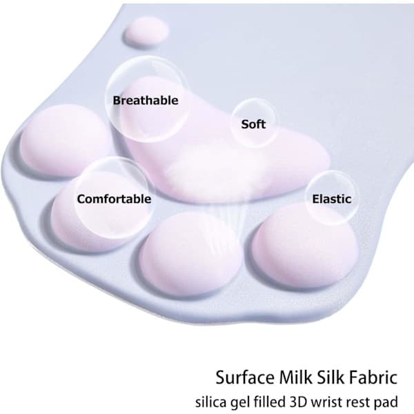 Musematte med håndleddsstøtte, ergonomisk musematte, Kawaii kattemus[PL]