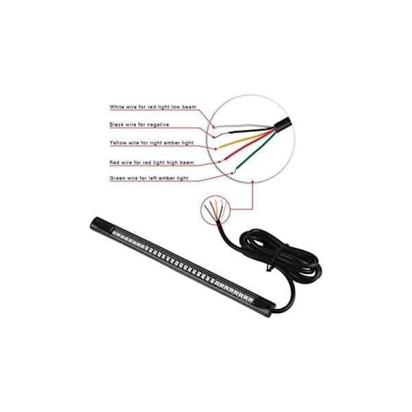 LED-lysstrimmel - Til motorcykel - Bremselys/blinklys - 48 LED - Universal og fleksibel