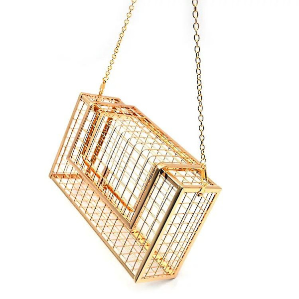 Damekjede Crossbody Vesker Jernbur Metall Hul Ut Bur Kveldsclutch