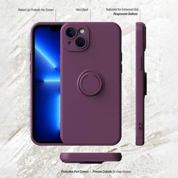 iPhone 15 Stødsikkert Cover med Ringholder CamShield