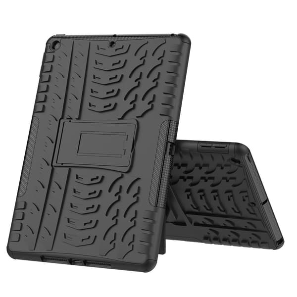 iPad 10.2 2019/2020/2021 Cover Robust Støtteben Rustning Sort
