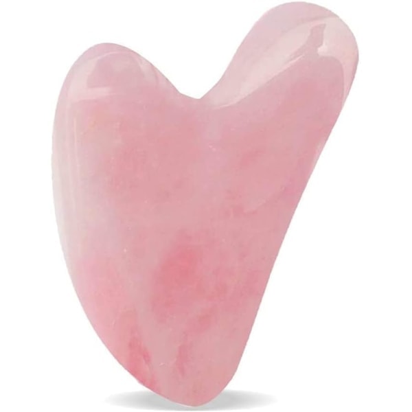 Gua Sha, massageværktøj i natursten til slankning og opstramning (rosa)