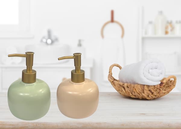 Soap Dispenser Ceramic Grey