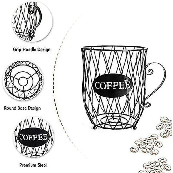 Tizzy kaffekorg, kaffeställ, kaffekapsel, kaffebönställ, kaffekapselkorg, förvaringskorg för kaffekapslar