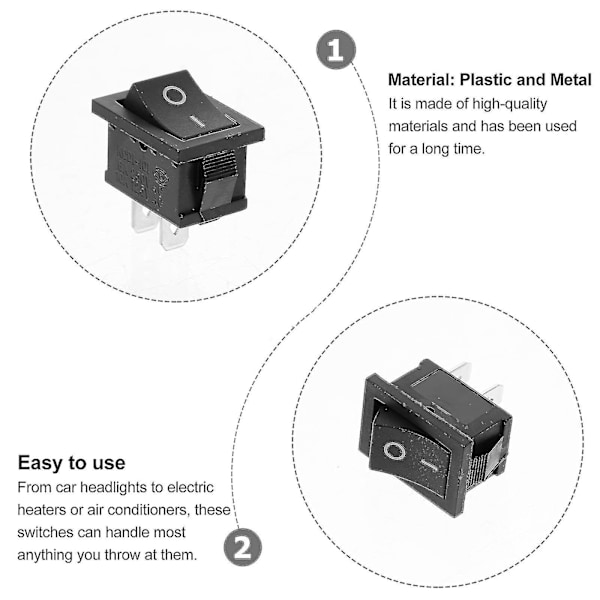 10 st Båtswitch Mini Rocker Liten Switch Upplyst Switch Tryckknapp Ys Switch The Switch
