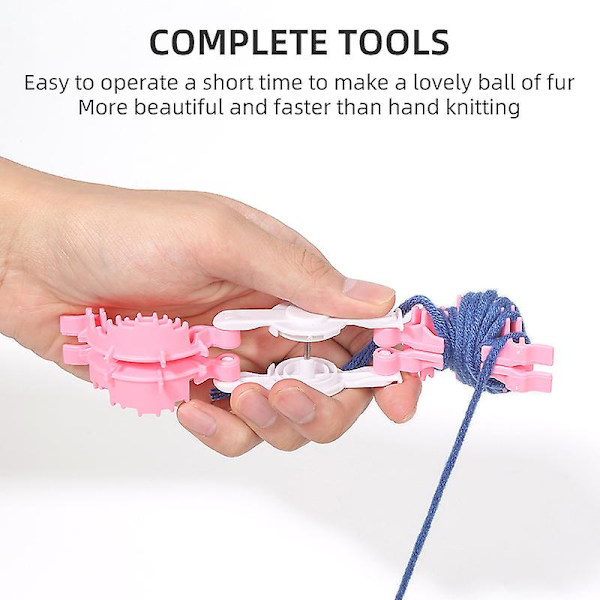 Pom Pom Maker - Fluffballmaskin - Hjerteformede Pom Pom-makere Fluffvever Nål Strikkeull