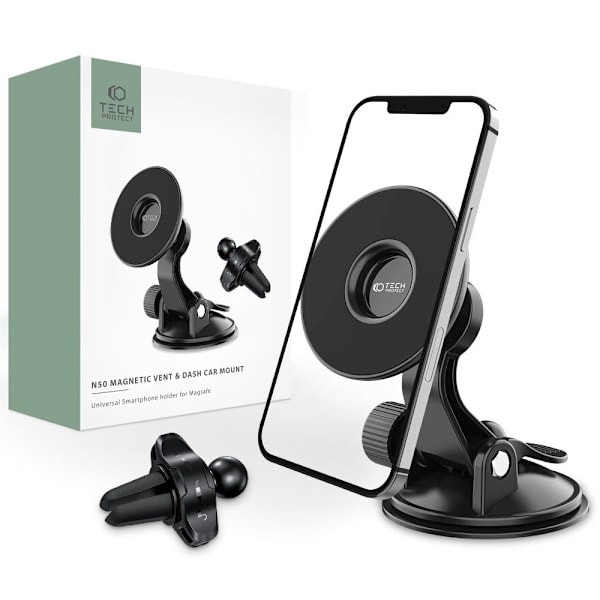 Tech-Protect MagSafe Mobilholder Instrumentbræt/Ventil Sort