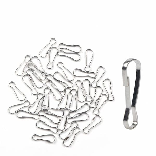 100 stk. 304 rustfrit stål metalfjederkrog, rustfri [PL]