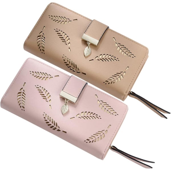 2-pack Spänne Plånbok Multifunktionell Plånbok Dam Stor Plånbok Mini Plånbok Lång Plånbok Fickplånbok för Kvinnor Damplånböcker Trendig