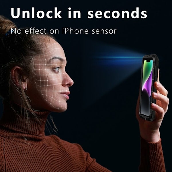 ShellBox iPhone 14 MagSafe IP68 Alumiininen Vedenpitävä Kotelo Musta