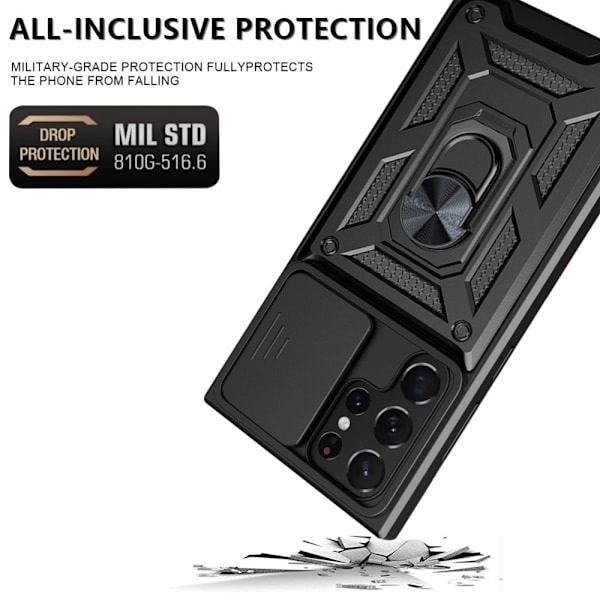 Samsung Galaxy S23 Ultra Cover Ring CamShield Sort