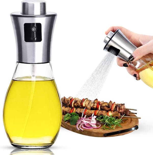 Genopfyldelig olivenoliesprøjte i rustfrit stål - oliediffuser og madlavningsspray