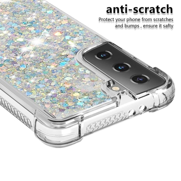 Samsung Galaxy S21 Plus - Stöttåligt Quicksand Skal - Silver Silver Silver