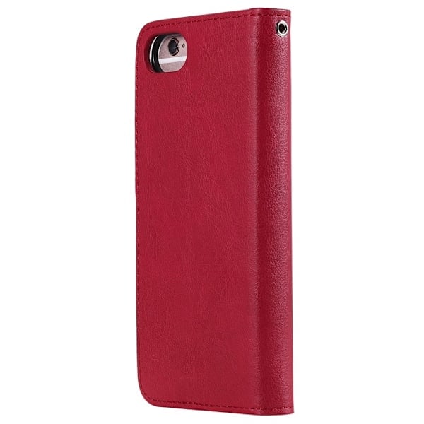 iPhone 6/7/8/SE (2020/2022) - 2in1 Magneetti/Lompakkokotelo - Punainen Red Röd