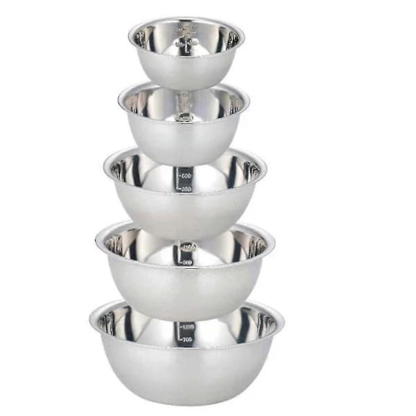 {PL}Rustfrie stålboller (5-delt sett) for salat, matlaging og baking
