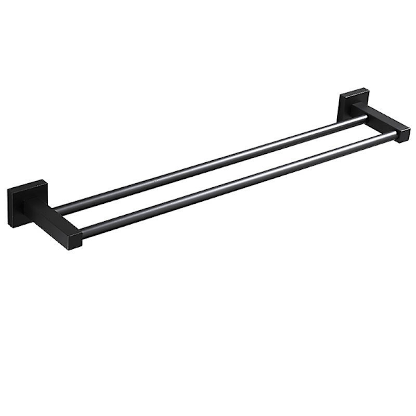 Badeværelseshåndklædeholder, vægmonterede håndklædestænger (sort, 50 cm)