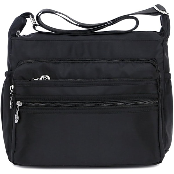 Nylon Oxford Messenger Taske (sort), dame casual canvas